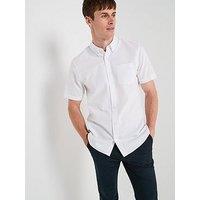 Very Man Short Sleeve Button Down Oxford Shirt - White