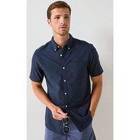 Very Man Short Sleeve Button Down Oxford Shirt - Navy