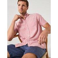 Very Man Short Sleeve Button Down Oxford Shirt - Pink