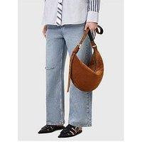 Allsaints Halfmoon Suede Shoulder Bag - Brown