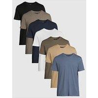 Very Man 7 Pack Crew Neck T-Shirt - Multi