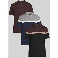 Very Man 3 Pack Cut And Sew Polo - Multi