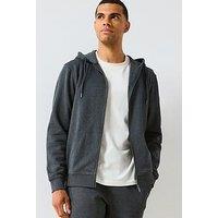 Very Man Essential Zip Through Hoodie - Charcoal