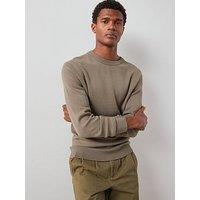 The Very Collection Midweight Knitted Crew Neck Jumper - Khaki