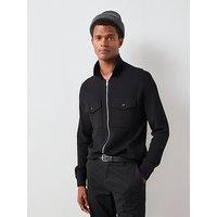 The Very Collection Midweight Knitted Zip Shacket - Black