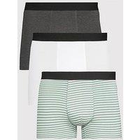 Very Man 3 Pack Striped Trunks - Khaki
