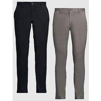 Very Man 2 Pack Slim Chino Trousers - Navy/Charcoal
