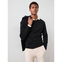 The Very Collection Midweight Knitted Crew Neck Jumper - Black