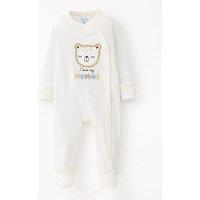 Mini V By Very Love My Mummy Bear Cub Sleepsuit - White