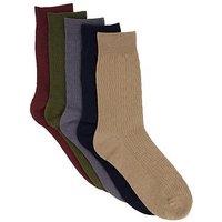 Very Man 5 Pack Assorted Socks - Black/White/Charcoal/Burgundy/Khaki - Multi