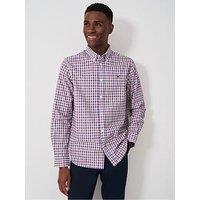 Crew Clothing Tattersall Check Twill Long Sleeve Shirt - Pink