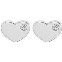 Say It With Flat Cz Heart Earrings - Silver