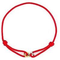 Say It With Red Rope Double Heart Bracelet - Silver & Gold