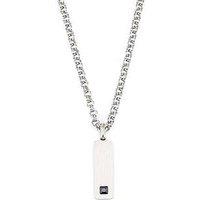 Say It With Men'S Cz Tag Pendant Chain - Stainless Steel
