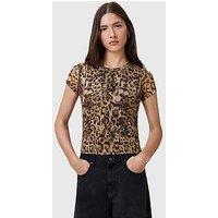 Allsaints Ellie Mesh T-Shirt - Brown
