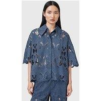 Allsaints Charli Embroidered Shirt - Light Blue