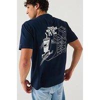 Tommy Jeans Relaxed Fit Skater Back Graphic T-Shirt - Navy