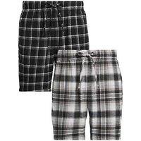 Very Man Cotton Rich 2 Pack Pyjama Shorts - Black/Grey