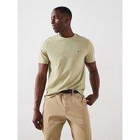Tommy Hilfiger Regular Fit Essential Flag Logo Heather T-Shirt - Light Green