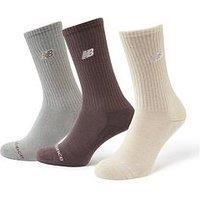 New Balance Unisex Embroidery Logo 3 Pack Midcalf Socks - Neutral