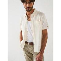 Tommy Hilfiger Regular Fit Pique Short Sleeve Shirt - White