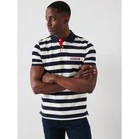 Tommy Hilfiger Stripe Regular Fit Polo Shirt - Navy