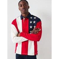 Tommy Hilfiger Americana Flag Rugby Polo Shirt - Navy