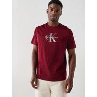 Calvin Klein Jeans Short Sleeve Hero Monologo T-Shirt 20S - Dark Red