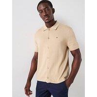 Tommy Hilfiger Essential Cotton Short Sleeve Over Shirt - Beige