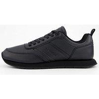 Calvin Klein Leather Low Top Runner Trainers - Black