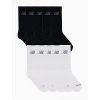 New Balance Unisex Performance Poly Cushion Crew 10 Pack - White/Black - Multi
