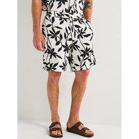 Calvin Klein Linen Printed Pull On Shorts - White