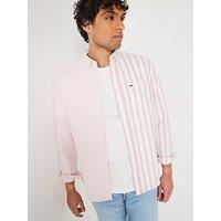 Tommy Jeans Patchwork Stripe Long Sleeve Shirt - Pink