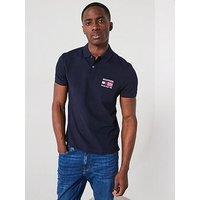 Tommy Hilfiger Flag Regular Fit Polo Shirt - Navy