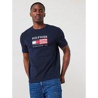 Tommy Hilfiger Americana Embroidered Flag T-Shirt - Navy