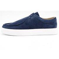 Calvin Klein Suede Apron Moc Casual Lace Up Shoes - Navy