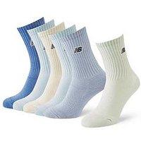 New Balance Boys Kids Patch Logo 6 Pack Socks - Blue