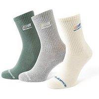 New Balance Unisex Embroidery Logo 3 Pack Midcalf Socks - Multi