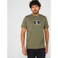 Calvin Klein 30S Centre Box Logo T-Shirt - Green