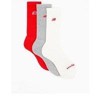 New Balance Unisex Patch Logo Crew 3 Pack Socks - Multi