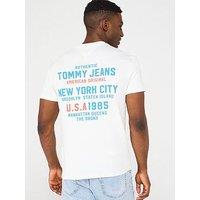 Tommy Jeans Regular Fit Usa Script Back Print T-Shirt - Light Beige