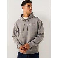 Calvin Klein Jeans Bauhaus Embroided Logo Overhead Hoodie - Grey