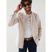 Tommy Hilfiger Solid Heritage Oxford Regular Fit Shirt - Light Beige