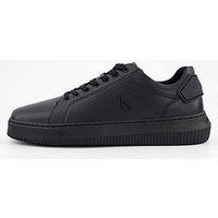 Calvin Klein Chunky Leather Cupsole Trainers - Black