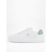 Calvin Klein Chunky Leather Cupsole Trainers - White/Green