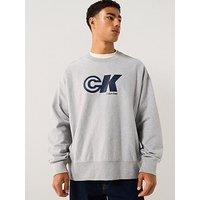 Calvin Klein Jeans Premium Logo Graphic Crew Sweatshirt - Grey