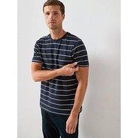 Very Man Striped Crew Neck Tee - Navy