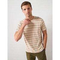 Very Man Striped Crew Neck Tee - Beige