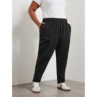 Yours Curve Wide Leg Joggers - Black