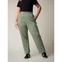 Yours Curve Wide Leg Jogger - Green